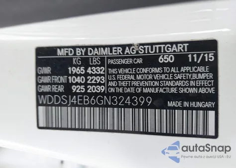 2016 Mercedes-Benz Cla 250 from USA, damaged, VIN WDDSJ4EB6GN324399